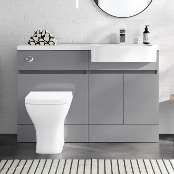 Foster Stone Grey Combination Vanity Basin and Atlanta Toilet 1200mm - Right Handed