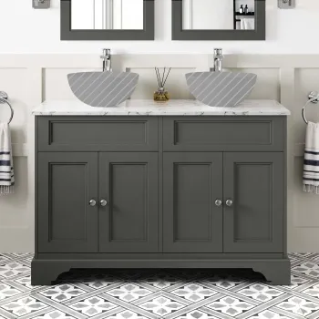 Lucia Graphite Grey Cabinet with Marble Top 1200mm - Excludes Counter Top Basins