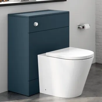 Harper Navy Blue Back To Wall Unit and Boston Toilet
