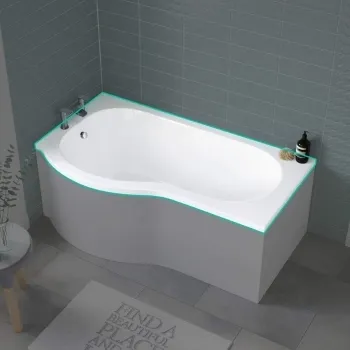 P Shaped 1500 Shower Bath - Left Handed