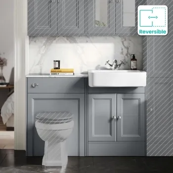 Monaco Dove Grey Combination Vanity Basin with Marble Top 1200mm (Excludes Pan & Cistern)