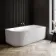 Barnet 1700mm Fluted Curved Corner Bath - Right Handed