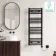 Naples Electric Premium Matt Black Straight Heated Towel Rail 1200x450mm