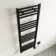 Naples Electric Premium Matt Black Straight Heated Towel Rail 1200x450mm