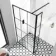 Munich Matt Black Grid 8mm Wet Room Shower Glass 1000mm & 250mm Pivotal Return Panel