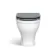 Kansas Traditional Rimless Back To Wall Toilet With Dove Grey Wooden Seat - Brushed Brass Hinges