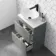 Trent Stone Grey Vanity Drawer with Marble Top & Oval Counter Top Basin 600mm