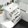 Avon Gloss White Combination Basin Drawer and Aruba Toilet 1100mm - Black Accents