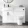 Harper Gloss White Combination Vanity Basin and Aruba Toilet 1200mm - Black Accents - Left Handed