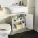 Monaco Chalk White Combination Vanity Basin and Hudson Toilet with Wooden Seat 1200mm