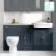 Monaco Inky Blue Combination Vanity Traditional Basin with Marble Top and Seattle Toilet 1500mm