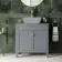 Bermuda Dove Grey Cabinet 800mm Excludes Counter Top Basin - Brushed Brass Accents