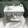 Bermuda Dove Grey Basin Vanity 800mm - Brass Knurled Handles