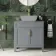Bermuda Dove Grey Cabinet 800mm Excludes Counter Top Basin - Brass Knurled Handles