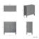 Bermuda Dove Grey Cabinet 800mm Excludes Counter Top Basin - Brass Knurled Handles