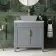 Bermuda Dove Grey Cabinet with Marble Top 800mm Excludes Counter Top Basin - Brass Knurled Handles