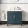 Bermuda Inky Blue Basin Vanity 800mm - Brass Knurled Handles
