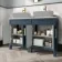 Bermuda Inky Blue Cabinet with Marble Top 1200mm Excludes Counter Top Basins - Brass Knurled Handles
