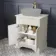 Lucia Chalk White Cabinet with Marble Top 640mm (Excludes Counter Top Basin) - Brass Knurled Handles