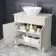 Lucia Chalk White Vanity with Marble Top & Oval Counter Top Basin 840mm - Brass Knurled Handles