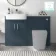 Harper Navy Blue Basin Vanity with Marble Top & Back To Wall Unit 1200mm - Excludes Toilet