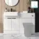 Sicily Fluted Coastal White Basin Vanity and Back To Wall Toilet Unit 1200mm (Excludes Toilet) - Black Accents