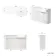 Sicily Fluted Coastal White Basin Vanity and Back To Wall Toilet Unit 1200mm (Excludes Toilet) - Brushed Brass Accents - Right Handed