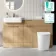 Sicily Fluted Country Oak Combination Vanity Basin with Marble Top & Utah Comfort Height Toilet 1500mm - Chrome Handles