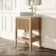 Maru Oak Wood Grain Vanity Cabinet 600mm with Matt White Stone Top - Basin Not Included