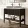 Maru Black Oak Wood Grain Vanity Cabinet 1200mm with Matt White Stone Top - Basin Not Included