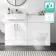 100% Waterproof - Harper Gloss White PVC Basin Vanity and Back To Wall Toilet Unit 1200mm - Excludes Toilet