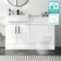 100% Waterproof - Harper Gloss White PVC Basin Vanity and Back To Wall Toilet Unit 1200mm (Excludes Toilet) - Black Accents