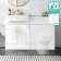 100% Waterproof - Harper Gloss White PVC Basin Vanity and Back To Wall Toilet Unit 1200mm (Excludes Toilet) - Brushed Brass Accents