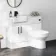 100% Waterproof - Harper Gloss White PVC Combination Vanity Basin & Miami Toilet 1000mm - Black Accents