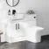 100% Waterproof - Harper Gloss White PVC Combination Vanity Basin & Houston Toilet 1000mm - Black Accents
