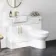 100% Waterproof - Harper Gloss White PVC Combination Vanity Basin & Miami Toilet 1000mm - Brushed Brass Accents