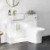 100% Waterproof - Harper Gloss White PVC Combination Vanity Basin & Houston Toilet 1000mm - Brushed Brass Accents