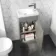 Trent Stone Grey Cloakroom Floor Standing Basin Vanity 400mm and Toilet Set
