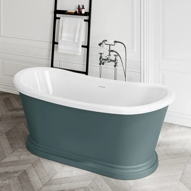 Mayfair 1700mm Midnight Green Freestanding Roll Top Slipper Bath