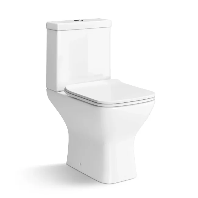 Atlanta Rimless Close Coupled Toilet With Soft Close Slim Seat