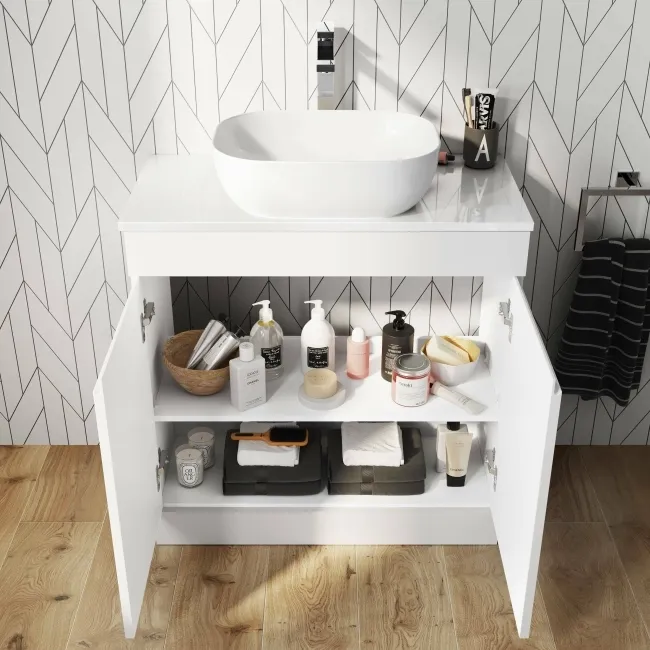 Trent Gloss White Cabinet 800mm - Excludes Counter Top Basin