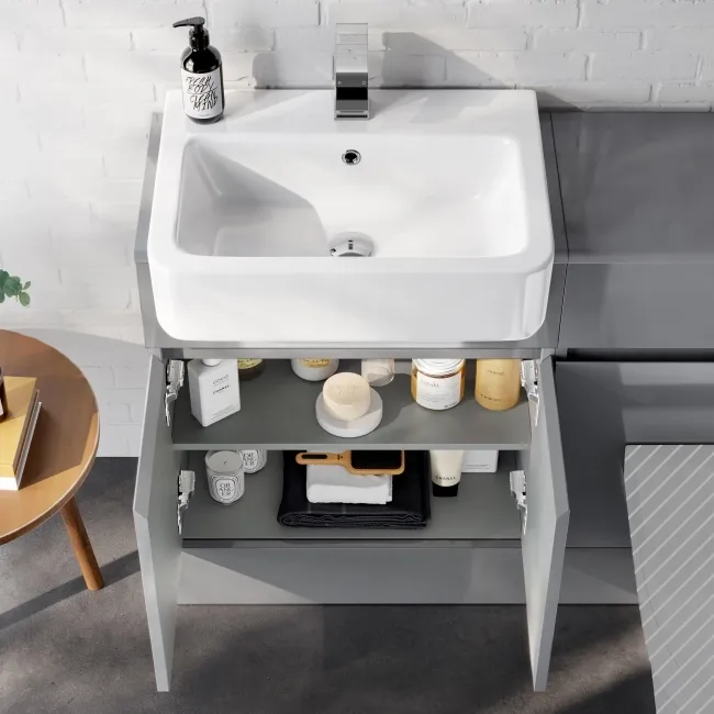 Foster Stone Grey Basin Vanity and Back To Wall Toilet Unit 1200mm