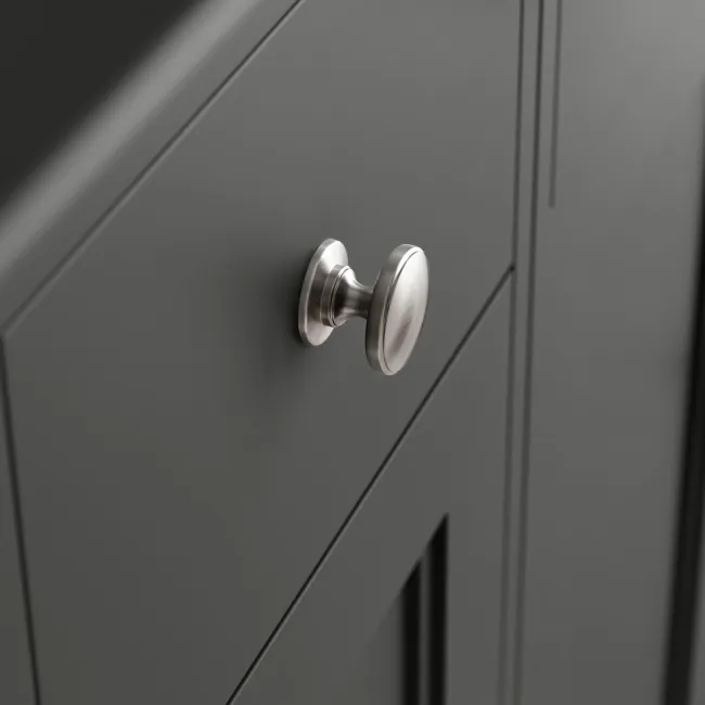 Monaco Graphite Grey Combination Vanity Basin with Marble Top and Hudson Toilet with Wooden Seat 1500mm