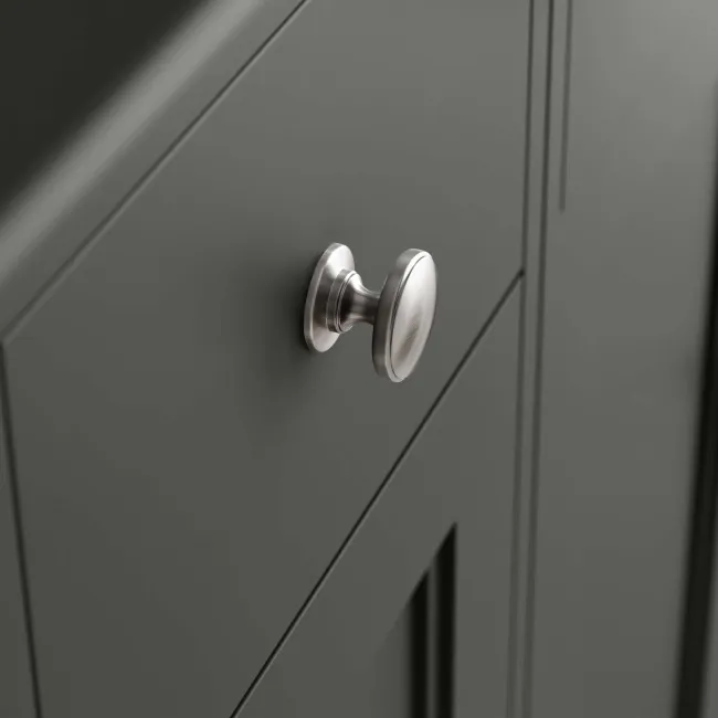 Monaco Graphite Grey Combination Vanity Traditional Basin with Marble Top & Hudson Toilet with Wooden Seat 1500mm