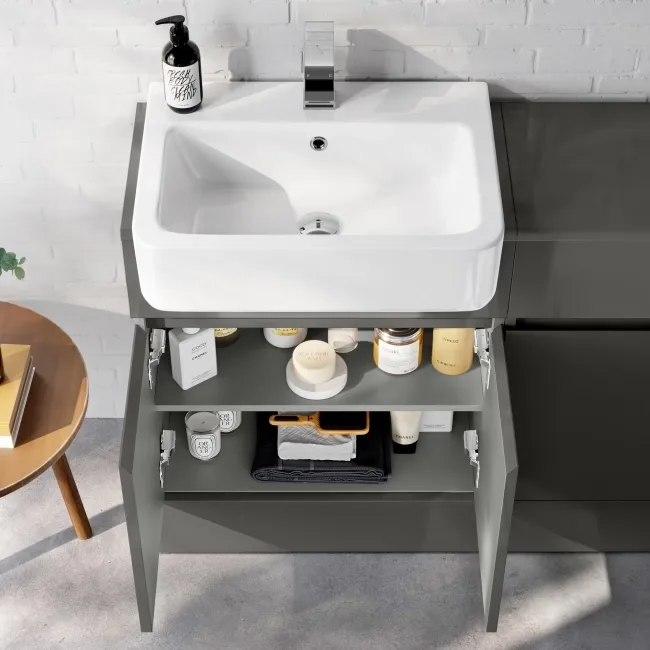 Foster Tungsten Grey Basin Vanity and Back To Wall Toilet Unit 1200mm - Excludes Toilet