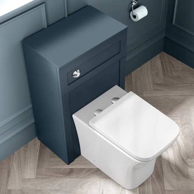 Capri Navy Blue Combination Vanity Basin and Houston Toilet 1050mm - Chrome Handles