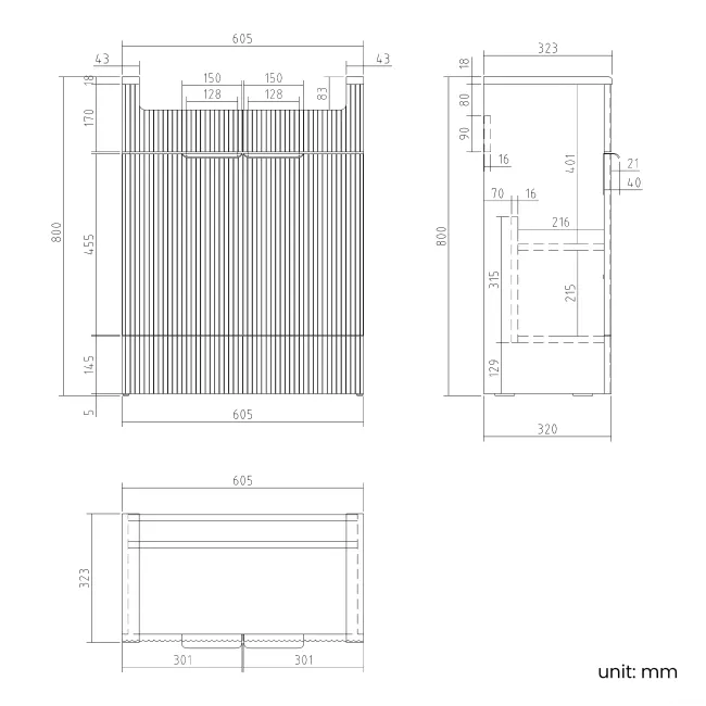 Sicily Fluted Coastal White Combination Vanity Basin and Aruba Toilet 1200mm - Chrome Handles
