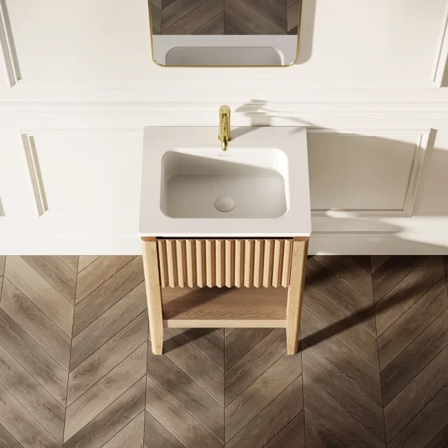 Maru Oak Wood Grain Vanity Unit 600mm