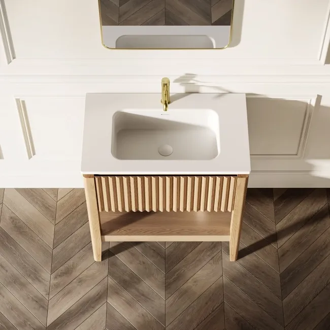 Maru Oak Wood Grain Vanity Unit 800mm