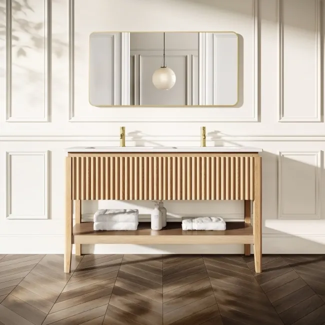 Maru Oak Wood Grain Vanity Unit 1400mm